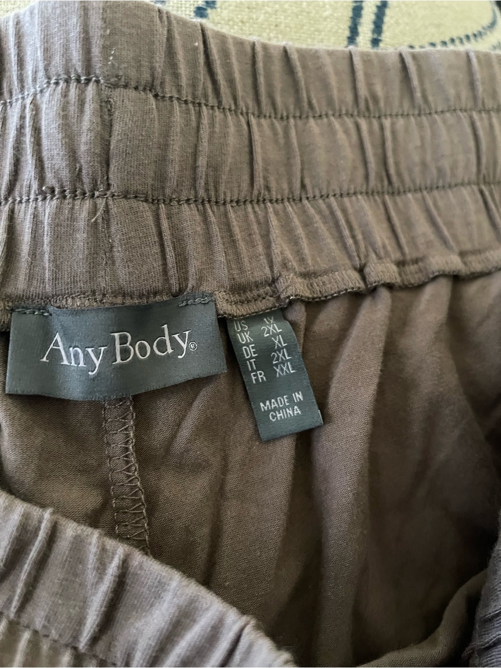 AnyBody Chocolate Brown Elastic Waist Knit Skirt
